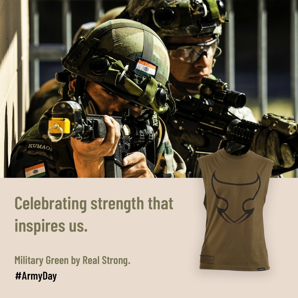 realstrongin's tweet photo. Let's wear some pride. In honour of those who keep our nation's pride.

Real Strong #celebrates #ARMYDAY.

Category - Military Green
Link to buy: https://t.co/B90RTZZdNN

#RealStrong #MilitaryGreenAssaultSeries #ArmyInspiredFashion #WearPride #InHonourOfRealHeroes #ActiveWear https://t.co/VdjTUL5bHc