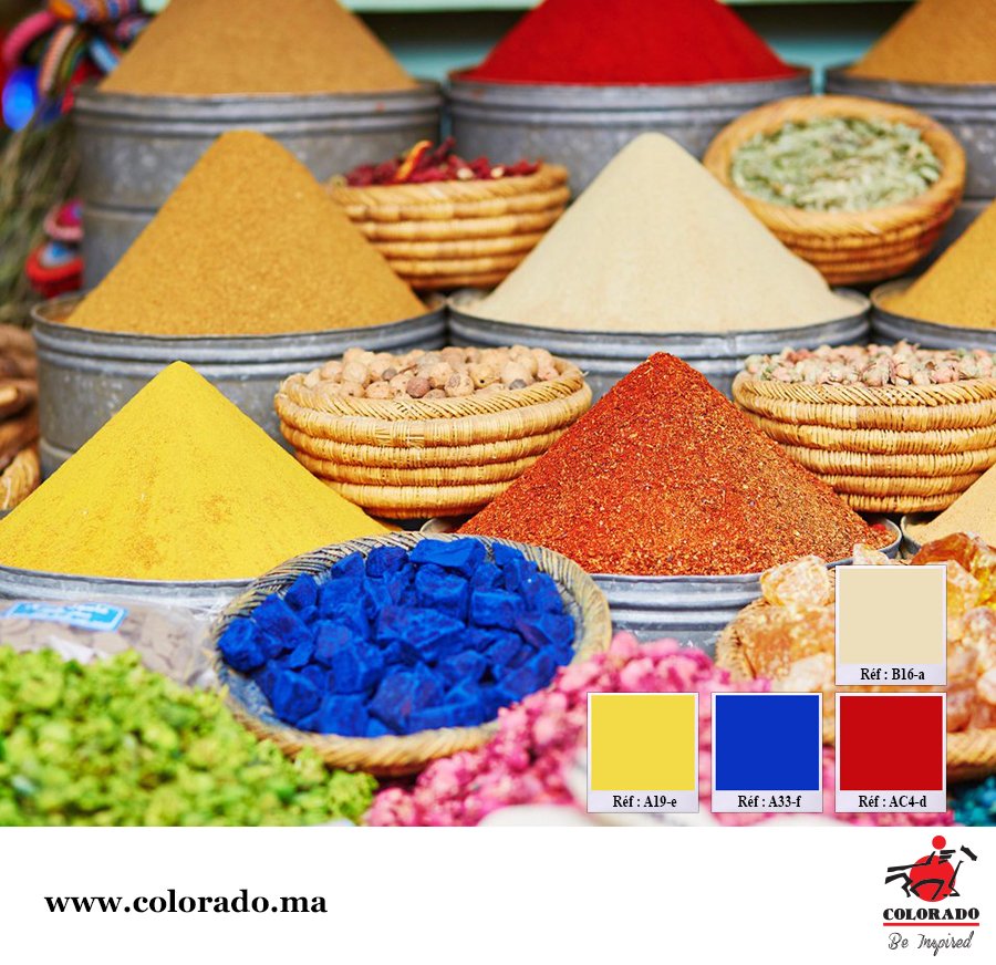 Coloradomaroc's tweet photo. We draw our inspiration from our surroundings ! #Colorado #BeInspired #Paint #colors #coating #decorative #design #home #TintingMachine #home #decoration #morocco #Marrakech https://t.co/AvU2XTTBbJ