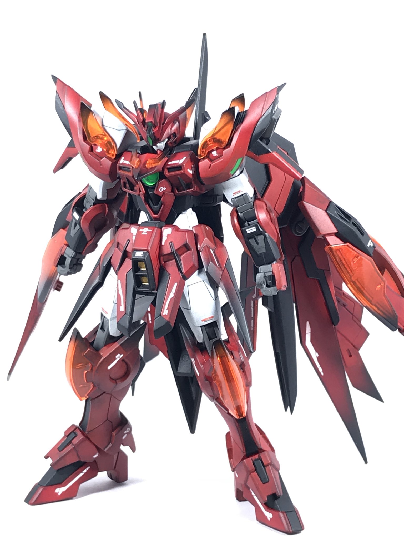 HGBFウイングガンダムゼロ炎（カスタムキット2つ仕様）改修塗装