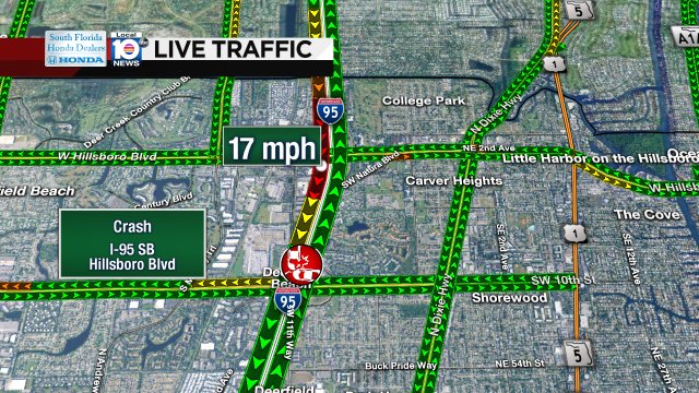 Crash on I-95 SB at Hillsboro Blvd #traffic https://t.co/rulwWWckaH