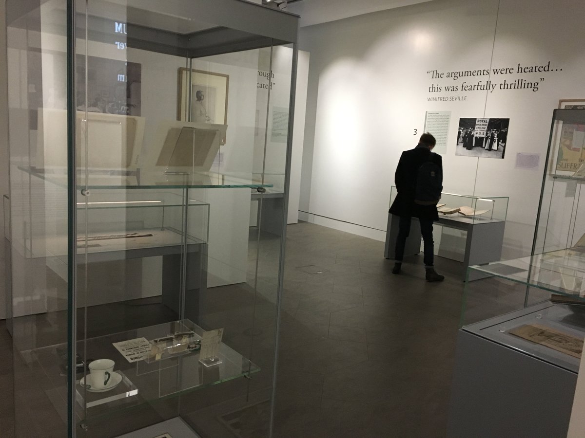 RoyalHolloway's tweet photo. Our new Suffrage exhibition is now open in the Davison Building! To mark 100 years since some women, and all men, were given the vote, we're hosting a series of events across campus. Visit the exhibition space until 17 March. Find out more at https://t.co/1pRhgdSrzI #Vote100atRH https://t.co/iWqbMKa6vl