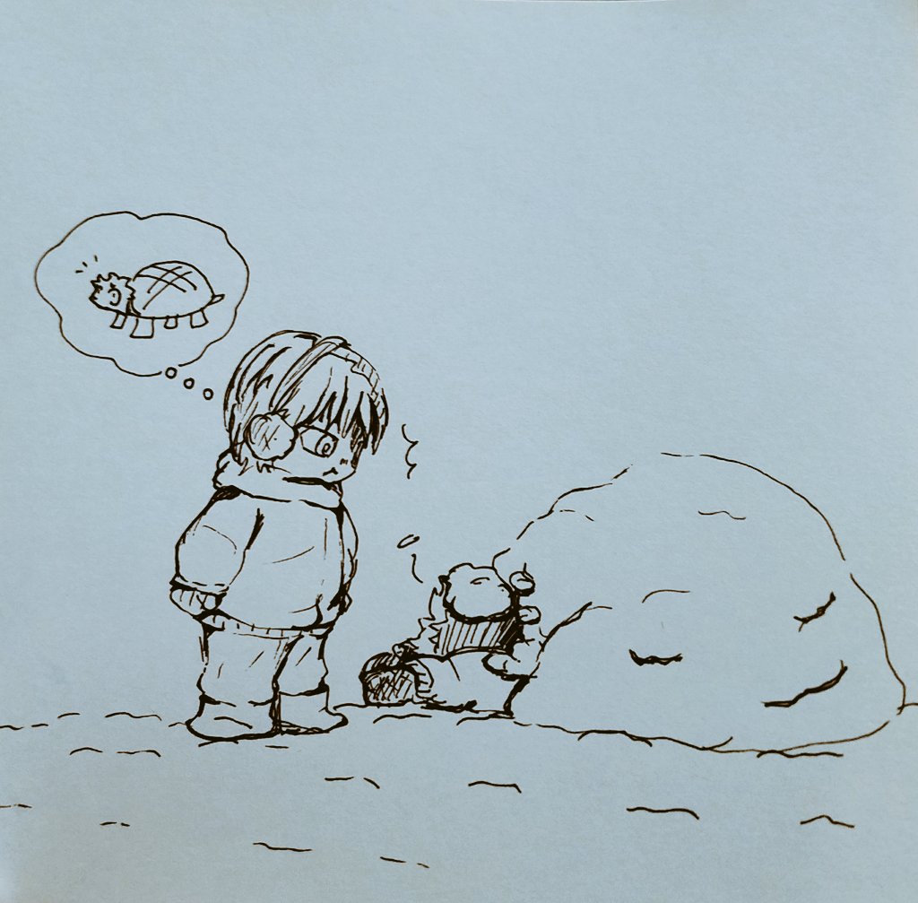 雪降ってるの見ながら超絶脈絡のないらくがき
かまくら作ろうとして失敗した轟出 