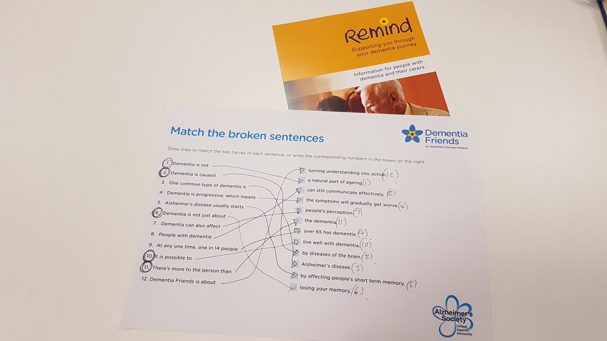 Many thanks to Samantha from @DementiaFriends for coming into @PompeyITC today and delivering a dementia workshop to help us make our #LifeAndChimes sessions even better.