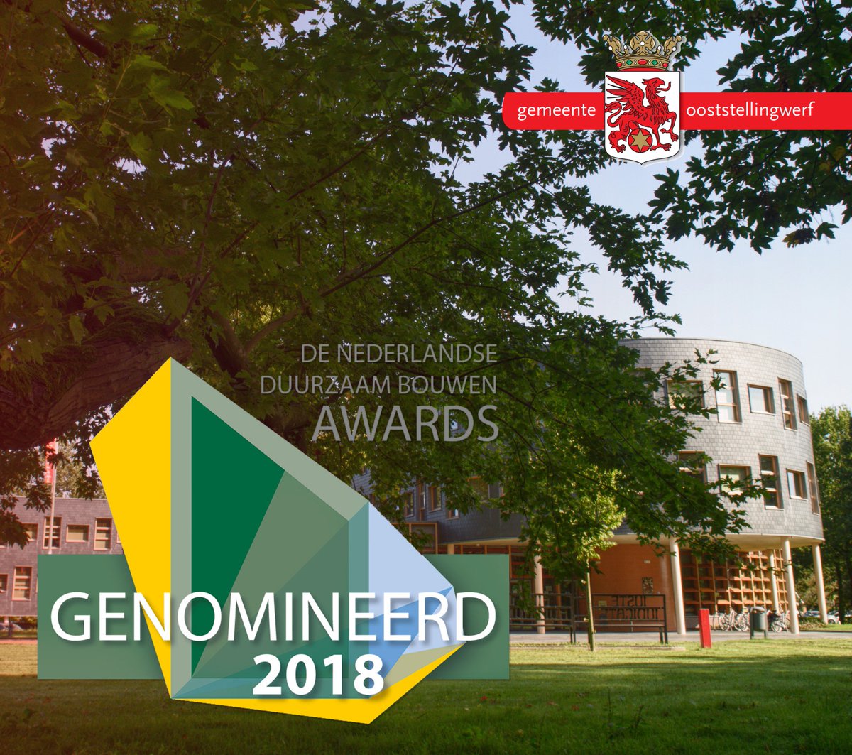 Wauw, #trots! Onze gemeente is #genomineerd voor de #duurzaambouwenawards. <a href="/AmsterdamNL/">Gemeente Amsterdam</a> en <a href="/haarlemmermeer/">Haarlemmermeer</a> zijn de andere twee genomineerden. 1 februari horen we of we gewonnen hebben <a href="/NLDuboAwards/">NL Dubo Awards</a> <a href="/DuurzaamGebouwd/">Duurzaam Gebouwd</a>