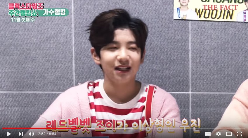 7. The East Light's Lee Woojin (from pd101) said "I like Joy sunbaenim the best" and described his ideal type characteristics which all Joy has (so even the caption said: Red Velvet's Joy is Woojin's ideal type)