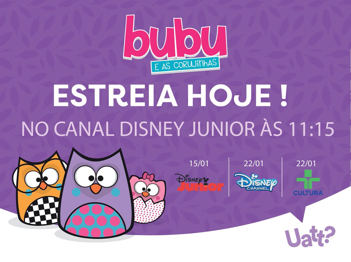 ESTREIA DAQUI A POUCO! No canal <a href="/DisneyJunior/">disneyjunior</a>, a série animada das nossas corujinhas! <3