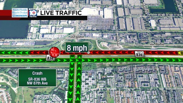 Crash on SR-836 WB at NW 87th Ave #traffic https://t.co/ZECrsxFVe2