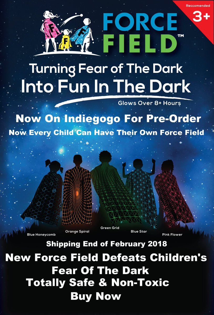 ForceFieldCloak's tweet photo. On Indiegogo https://t.co/m0fS4L4KI1 Please RT New Force Field Defeats Fear of The Dark #ForceFieldCloak BUY NOW Do not lose out https://t.co/GSNhPrBqlo