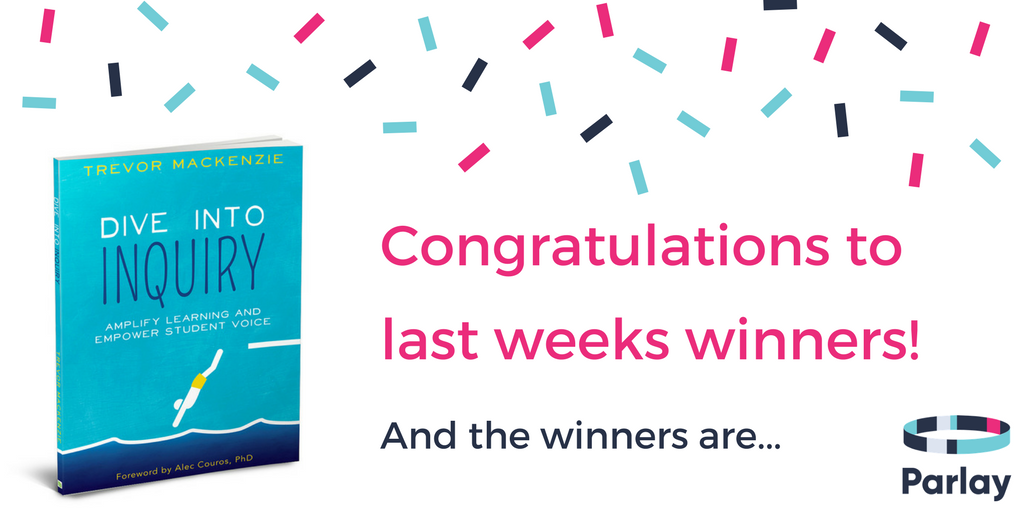 parlayideas's tweet photo. Thank you to everyone who participated in the Parlay giveaway to win #DiveintoInquiry by Trevor MacKenzie! The winners are:
Fabiana Andrea from Facebook & Julia Floros//@MsJBrake from Twitter! We'll be in contact with you :)
#edchat #edu #edfocus https://t.co/6r5oG7zRUH
