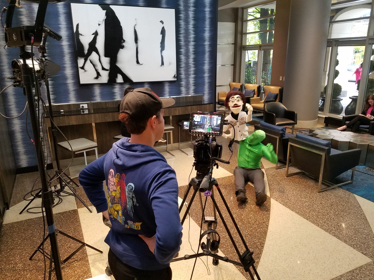 threadedchicago's tweet photo. Here are a few behind-the-scenes photos from last year's shoot at Fairfield Inn &amp; Suites. What better way to highlight amenities than with a crew of puppets?! Check out the final video: https://t.co/x45su8JXrl #ChicagoHotels #Puppetry #Puppets #Creative #ThreadedChicago #Hotels https://t.co/dxln1wmA4o