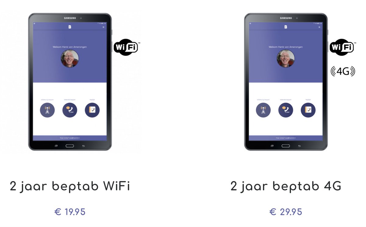 #Bluemonday? Niet bij beptab!

De eerste gebruikers zijn online, de voorverkoop is afgelopen en daarom gaan we nu van start met de normale verkoop. 
De beptab is daarom vanaf vandaag verkrijgbaar vanaf € 19,95 per maand. 

Benieuwd? Bekijk beptab.nl/shop/