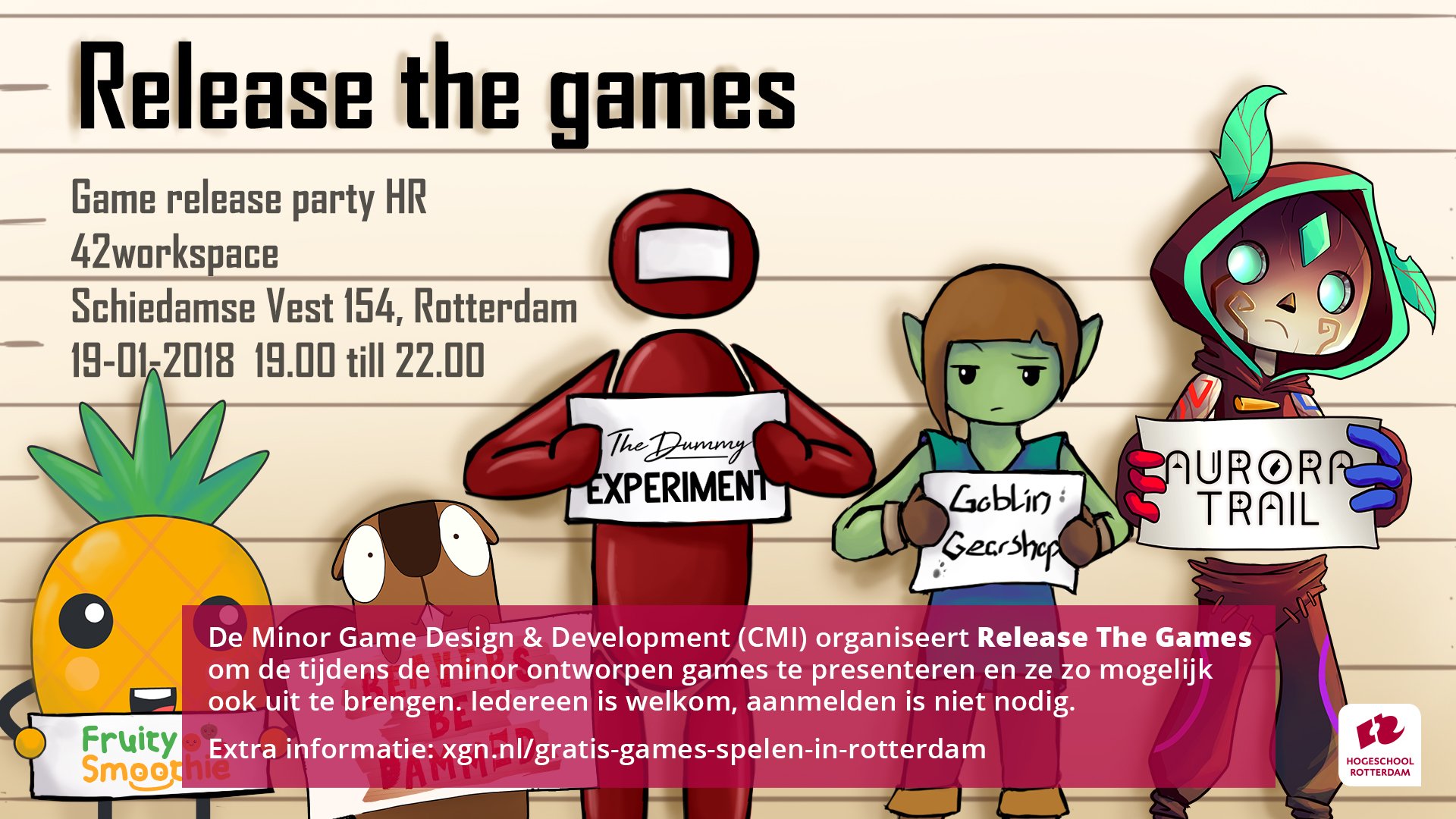 Bekijk het internet spion Patriottisch Hogeschool Rotterdam on Twitter: "De Minor Game Design &amp; Development  (CMI) organiseert Release The Games om de tijdens de minor ontworpen games  te presenteren en ze zo mogelijk ook uit te brengen.