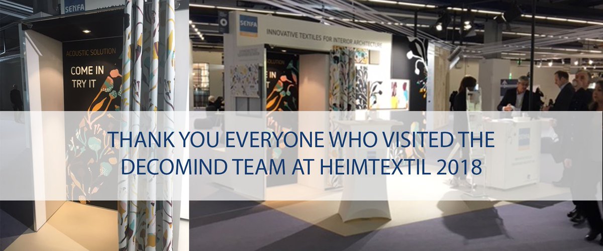 SENFA_chargeurs's tweet photo. Thank you to everyone who visited our DECOMIND TEAM  at @heimtextil
#DECOMIND #DECORATION  #INTERIORARCHITECTURE https://t.co/ME6CCexrjb