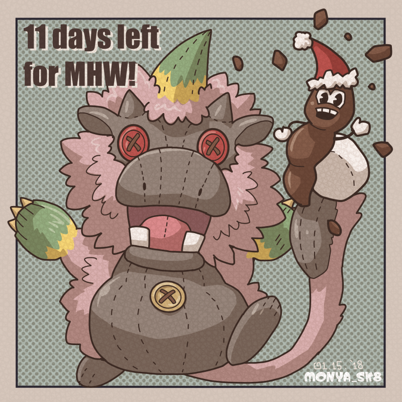 もにゃ モンハンワールド発売まで１０日 10 Days Left For Mhw Miyumiyurinko さんリクエストのムーファ フェニー Mhwカウントダウン