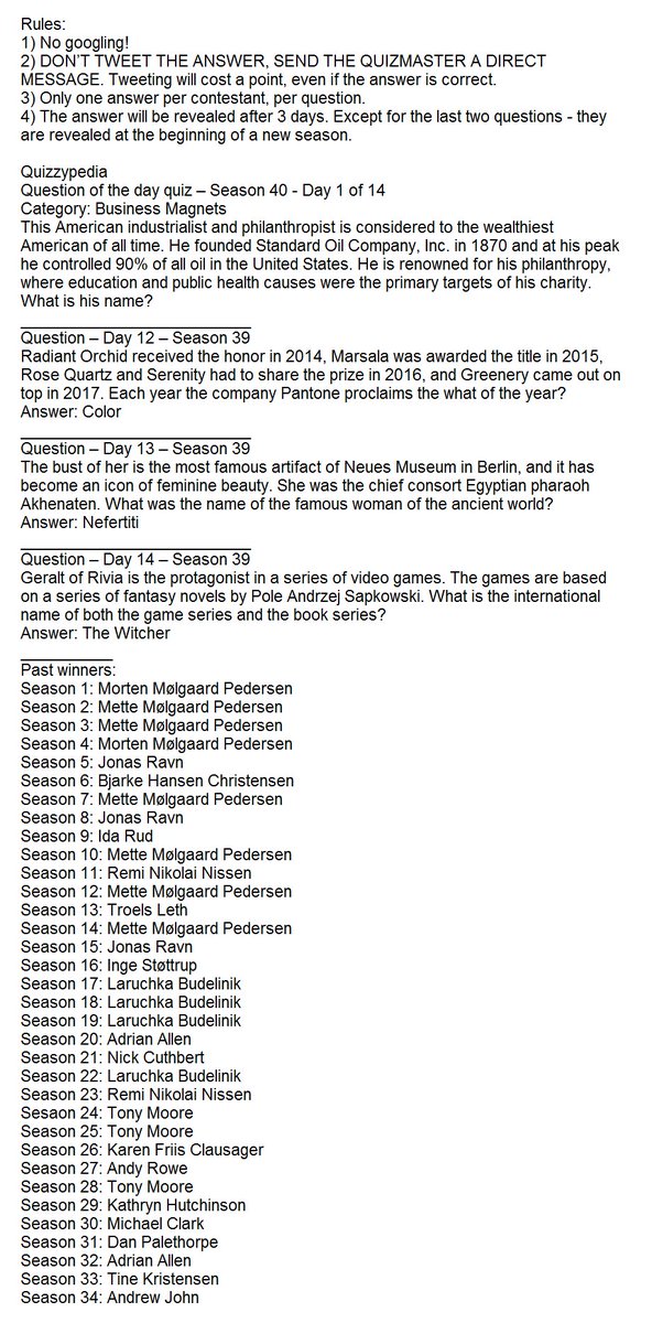 Quizzypedia On Twitter Question Of The Day Season 40 Day 1 14 Category Business Magnets Https T Co Edx8sfqhqc Trivia Quiz American Industrialist Wealthiest Founder Standardoilcompany Oil Unitedstates Philanthropy Education Health