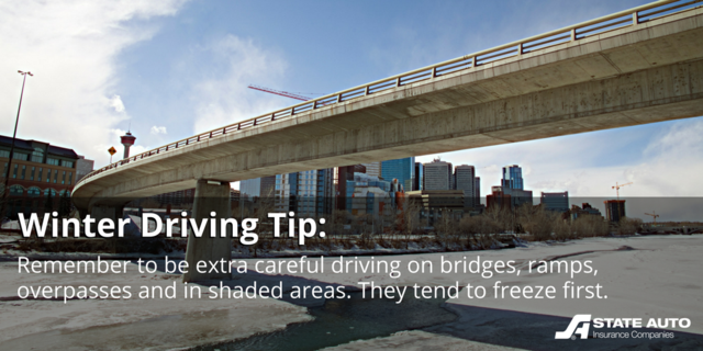 Be extra cautious on bridges, ramps and overpasses when it gets below freezing. Winter driving tips from <a href="/stateauto/">State Auto Insurance</a> bit.ly/2EI7PTI