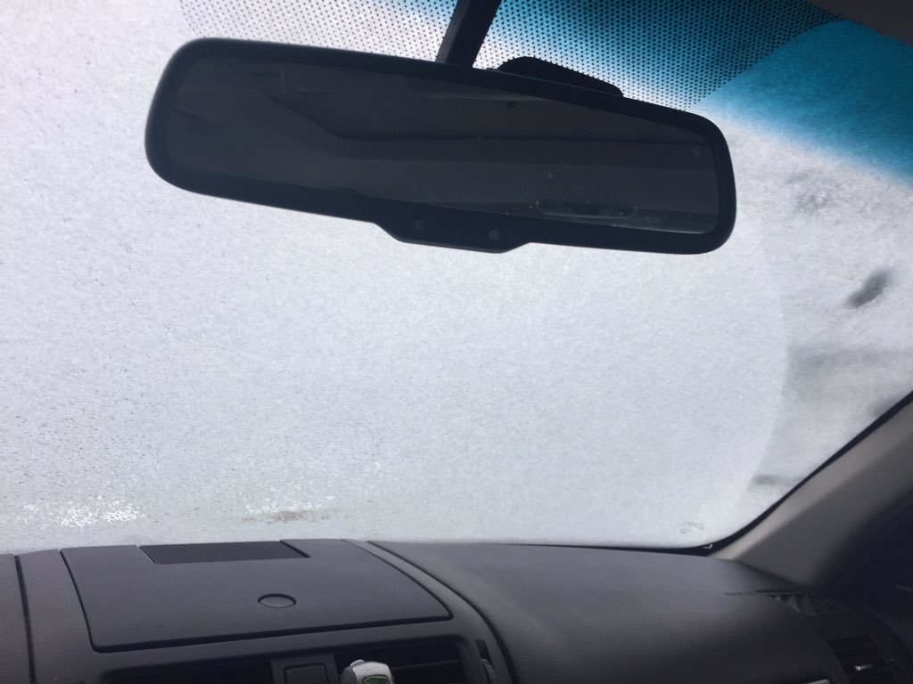 Snow brush is toast! Not the breakfast I had in mind! #winter is back in #Wisconsin .