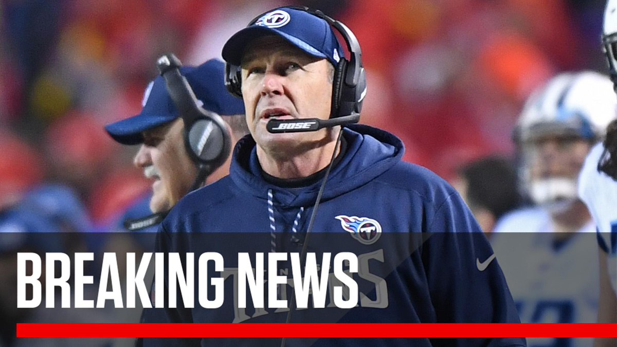 SportsCenter's tweet photo. Breaking: The Titans and head coach Mike Mularkey have mutually agreed to part ways, a league source tells @FieldYates. https://t.co/yy7SjgySaO