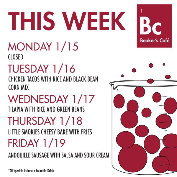 OUHSCDining's tweet image. This week there are some great specials to get you through the week!