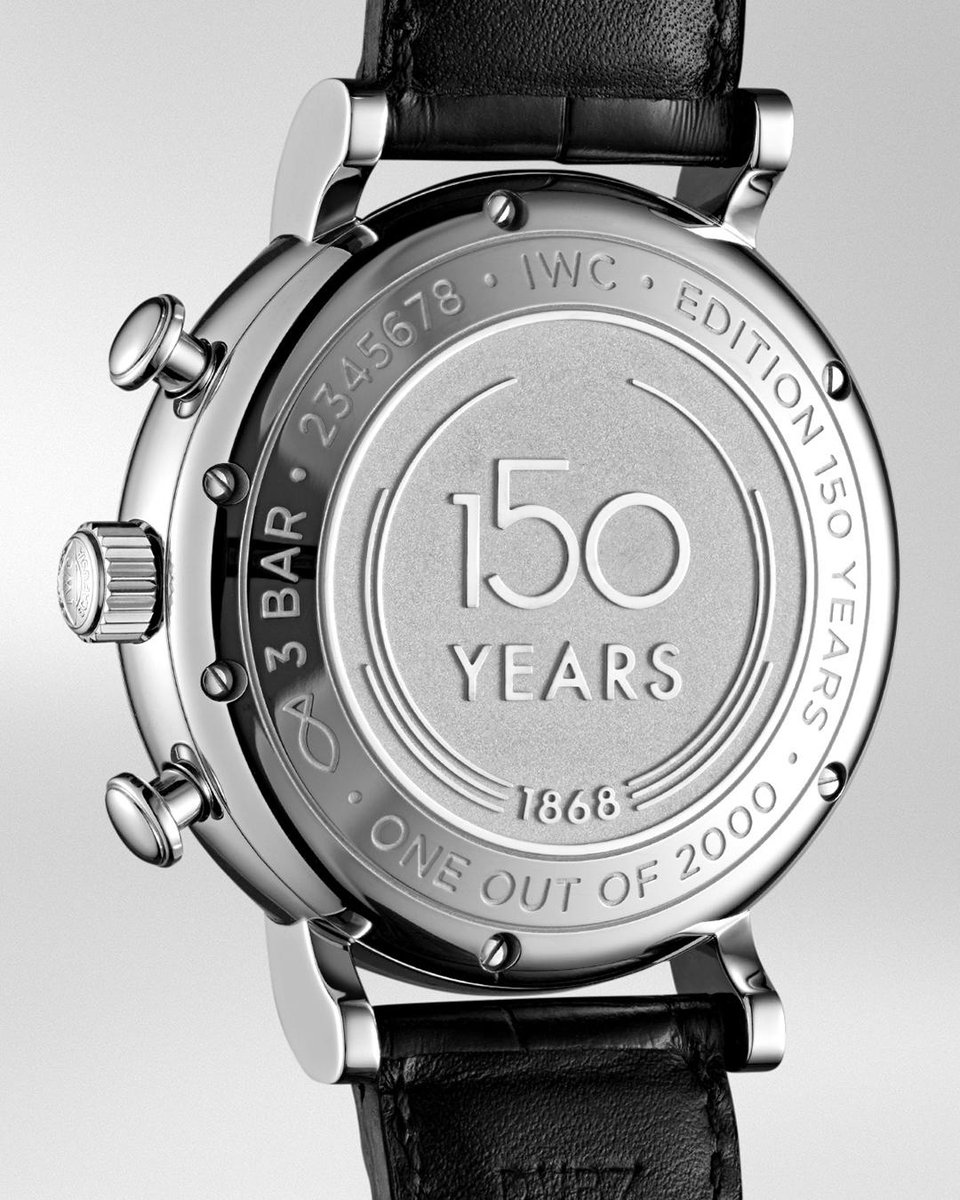 IWC's tweet photo. #IWCPortofino Chronograph Edition “150 Years”: A special interpretation of the popular chronograph in an anniversary design. Two limited-edition models are available, with a white or blue dial, each restricted to 2,000 watches: https://t.co/wKG3sL94l3
#IWC150 #IWCSIHH #SIHH2018 https://t.co/T6UjhUTCFQ