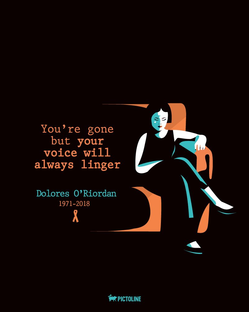 pictoline's tweet image. Dolores O’Riordan, vocalista de The Cranberries, falleció hoy. Thank you for everything 😔