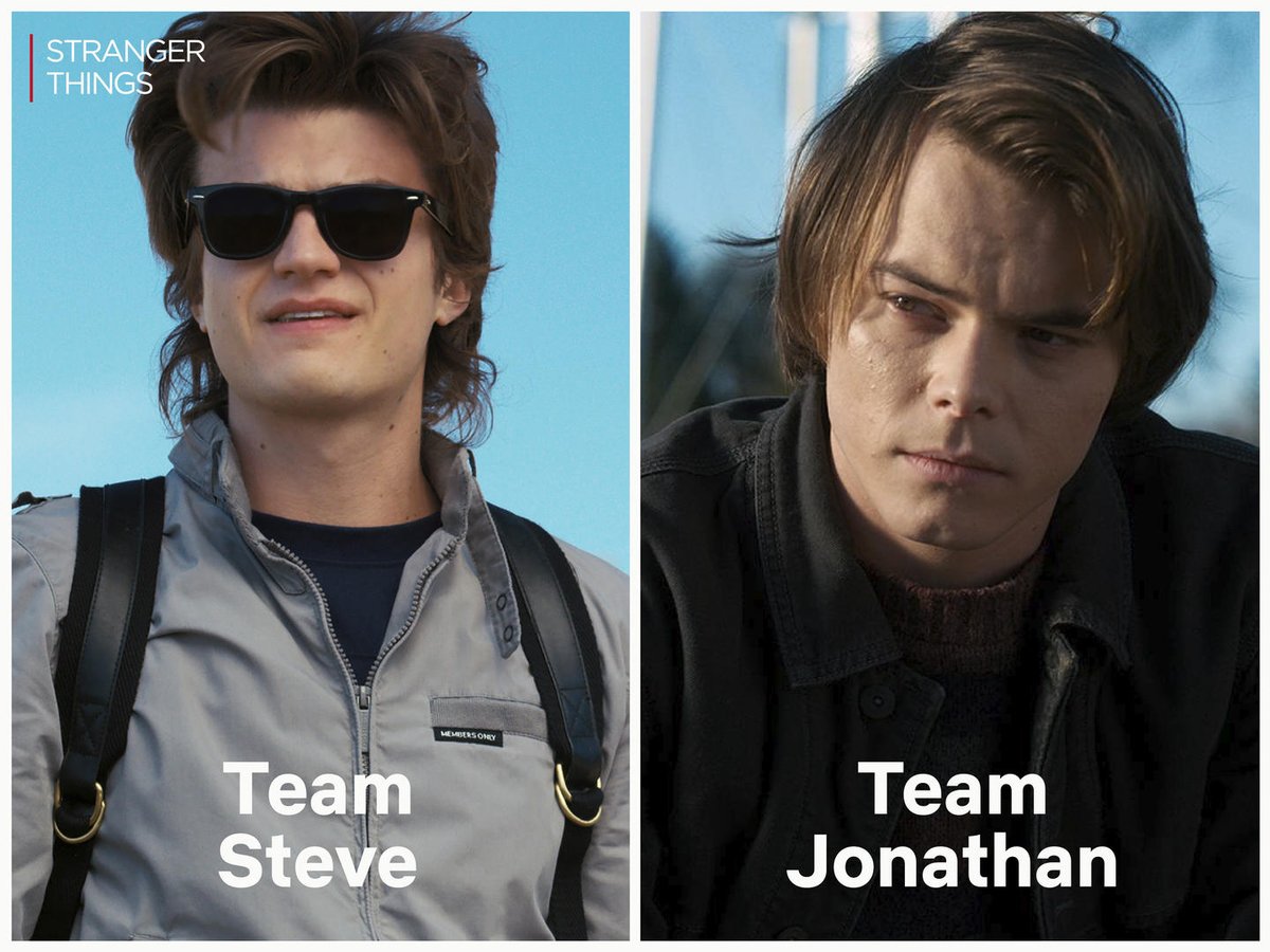 StrangerNews11's tweet photo. #StrangerThings Hora de que aclaremos esto de una vez... 
-Team Steve🔄(RT)
-Team Jonathan❤️(Fav) https://t.co/SEXMHC3v16