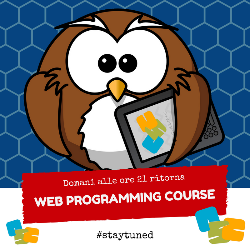 AscWebApps's tweet photo. Domani sera, nel #webprogrammingcourse, si parlerà di come creare il profilo utente, autenticarsi e aggiornare le informazioni all'interno del nostro #smartsocialnetwork #gioiosando! #staytuned
@ScaffidiNino https://t.co/vaeoQLSAdu