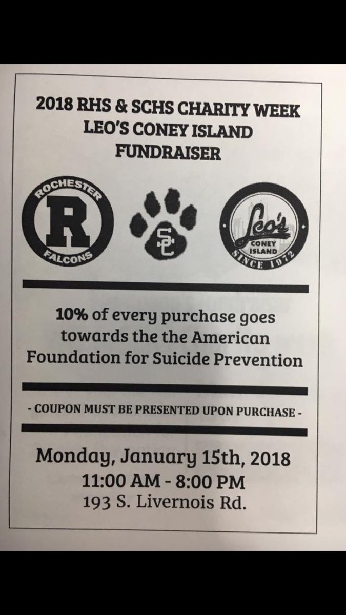 Go to Leo’s or Red Knapp’s today to support the American Foundation for Suicide Prevention!!