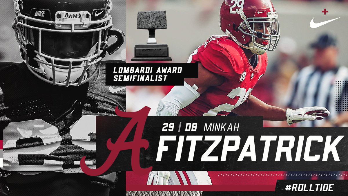 AlabamaFTBL's tweet photo. The Crimson Tide has a pair of nominees for the @LombardiAward 

Congrats to @minkfitz_21 and @94YNE 

🔗 https://t.co/nRWn6GxVHl

#RollTide #OutworkYesterday https://t.co/lfRyckj5DU