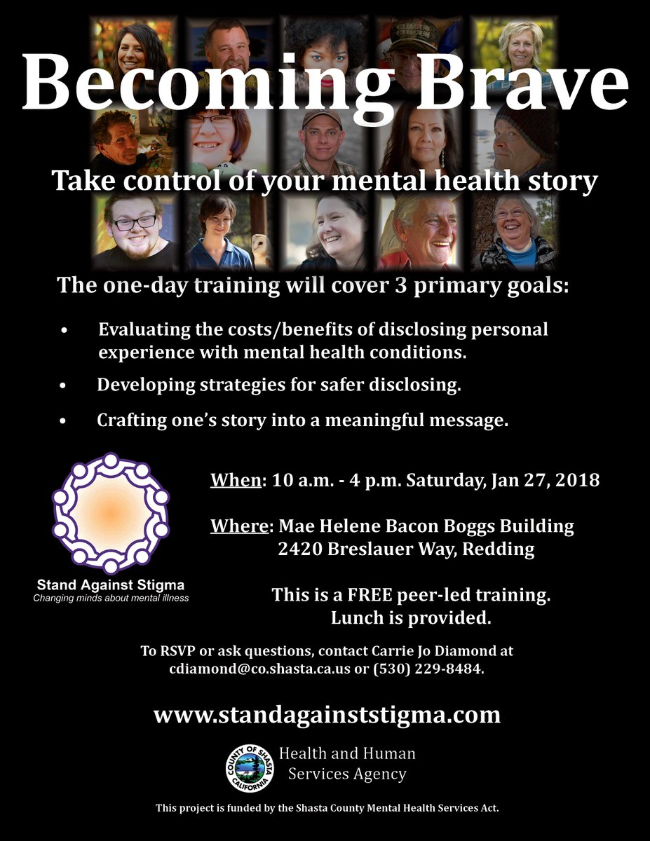 defeatstigma's tweet photo. Not sure whether to tell your co-workers, friends or others about a mental health challenge? Get the tools you need to take control of your mental health story.
#defeatstigma #ShastaHHSA #thisisredding #ShastaCounty #MHSA
https://t.co/ysj43Y4CFK https://t.co/hWucuUmClm