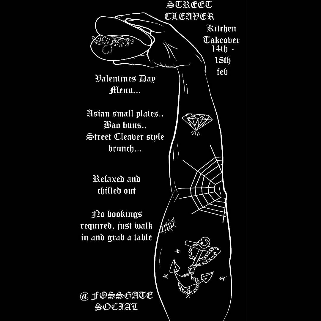 street_cleaver's tweet image. We're doing a cheeky little #popup @fossgatesocial in Febuary. With a #bao and #Asiansmallplates menu &amp;amp; a Valentine's day offer. Mega chilled and relaxed. No bookings needed, just save the date, walk in a grab a table. From the 14th to the 18th. #streetfood #streetcleaver