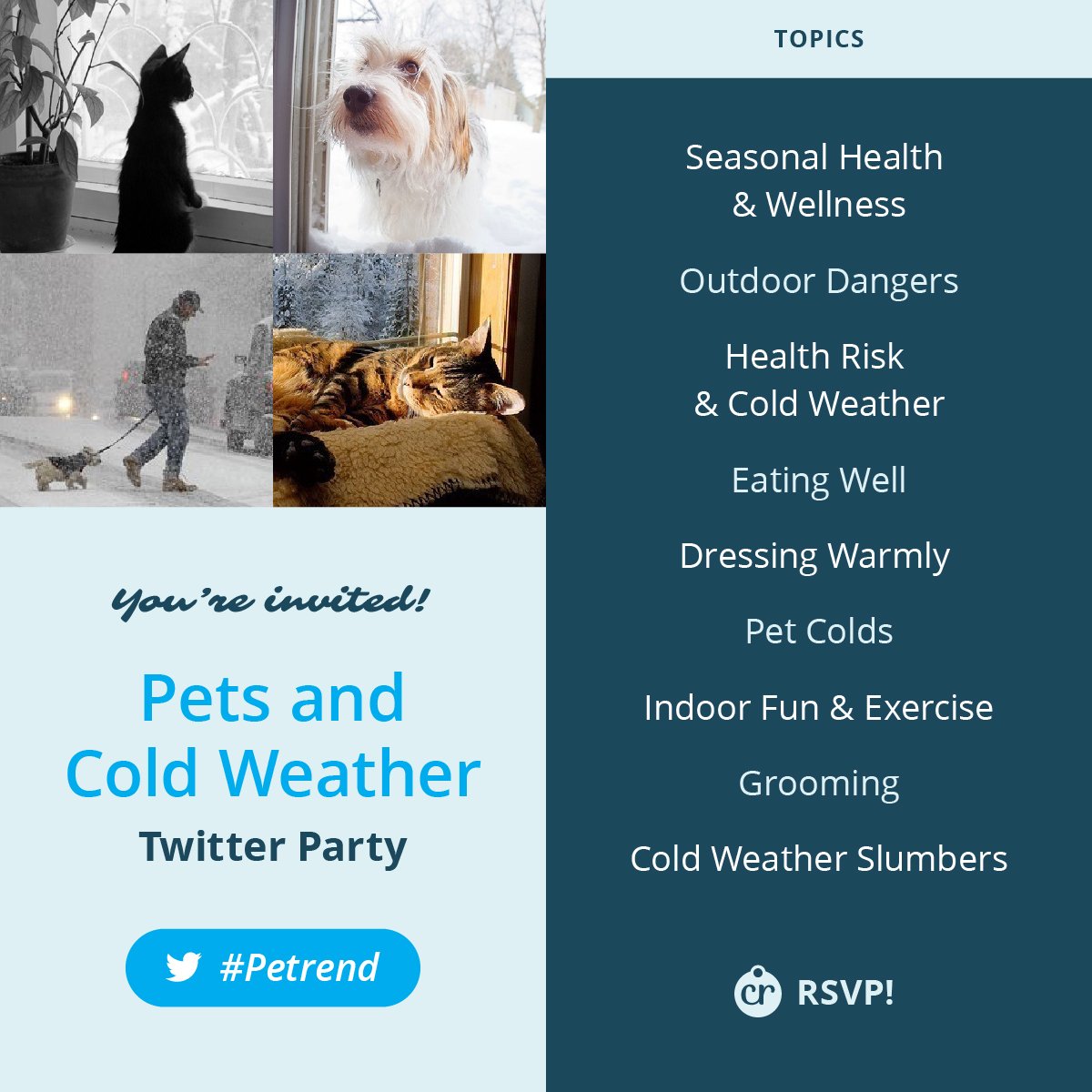 CharlotteReed's tweet image. Welcome to #ColdWeatherPets, a #Petrend Twitter Party.