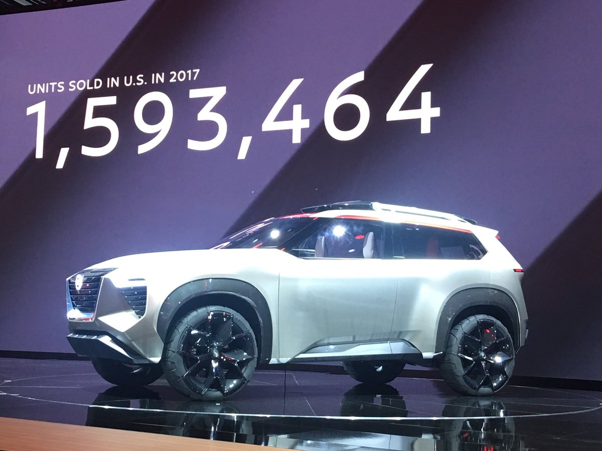 NathanAdlen's tweet photo. Are we seeing a hint of the replacement for the @NissanUSA #Xterra ? #Xmotion #NissanNAIAS electric crossover #EVcrossover https://t.co/G8hYYucXqH