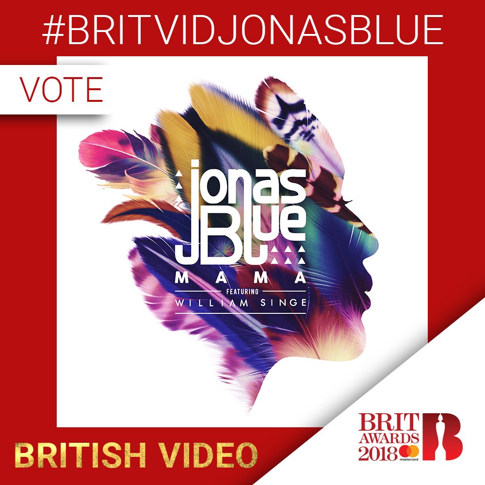 BRITs's tweet photo. If you want to keep him in the running for next week, tweet #BRITVIDJONASBLUE to vote for 'Mama' by @jonasblue feat. @WillSinge in #BRITs British Video 2018 https://t.co/WC5r13wbM4
