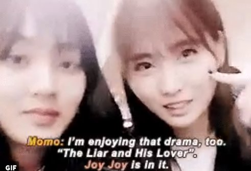 8. Twice's Momo said that "joy's drama is fun" (96liner friends)