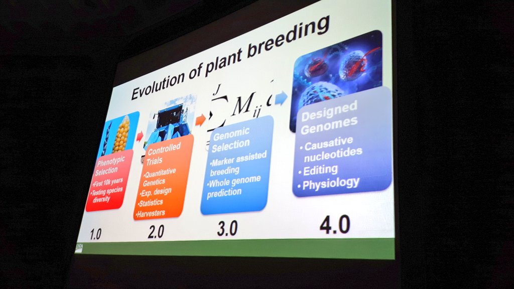 GregBioGenomics's tweet photo. @EdBuckler unveils his view on #Breeding 4.0 for sustainable food production: manipulating and understanding physiological consequences of genomic variation. #PAGXXVI #Genomics #GenomicBreeding https://t.co/yQ2jTHIomc