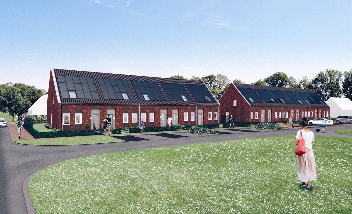 Plegt_Vos's tweet photo. 23 Nul-op-de-meter huurwoningen in een natuurrijke omgeving in Leek.
Medio december 2017 is de bouw van de wijk Oostindië-De Hoven van start gegaan. In opdracht van woningcorporatie Wold&amp;Waard gaat Plegt-Vos de huurwoningen realiseren. https://t.co/EKQYLov49r https://t.co/mc06sZs6oo