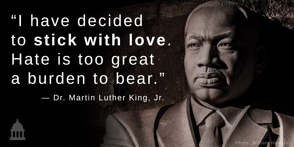 SenateGOP's tweet photo. “I have decided to stick with love. Hate is too great a burden to bear.” – Dr. Martin Luther King, Jr. #MLKDay https://t.co/3ePfUN7SqD