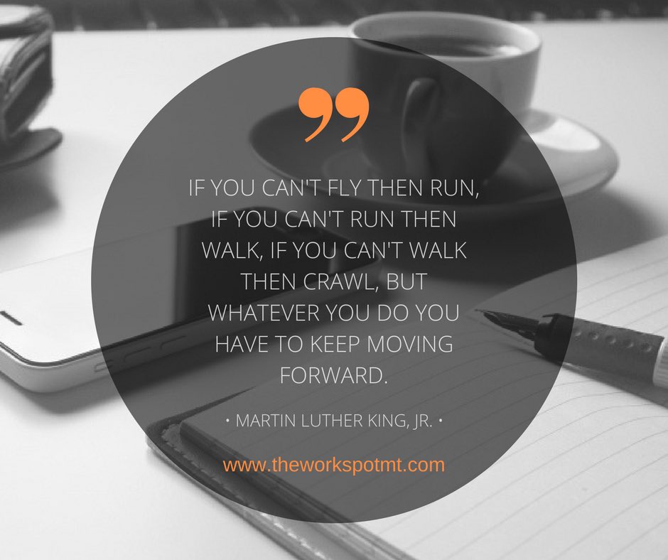 TheWorkSpotMT's tweet image. Happy #MLK day! Today we celebrate the life and legacy of Martin Luther King, Jr. His words are just as powerful and important still today. 
#martinlutherking #keepmovingforward #loveoverhate #mondaymotivation