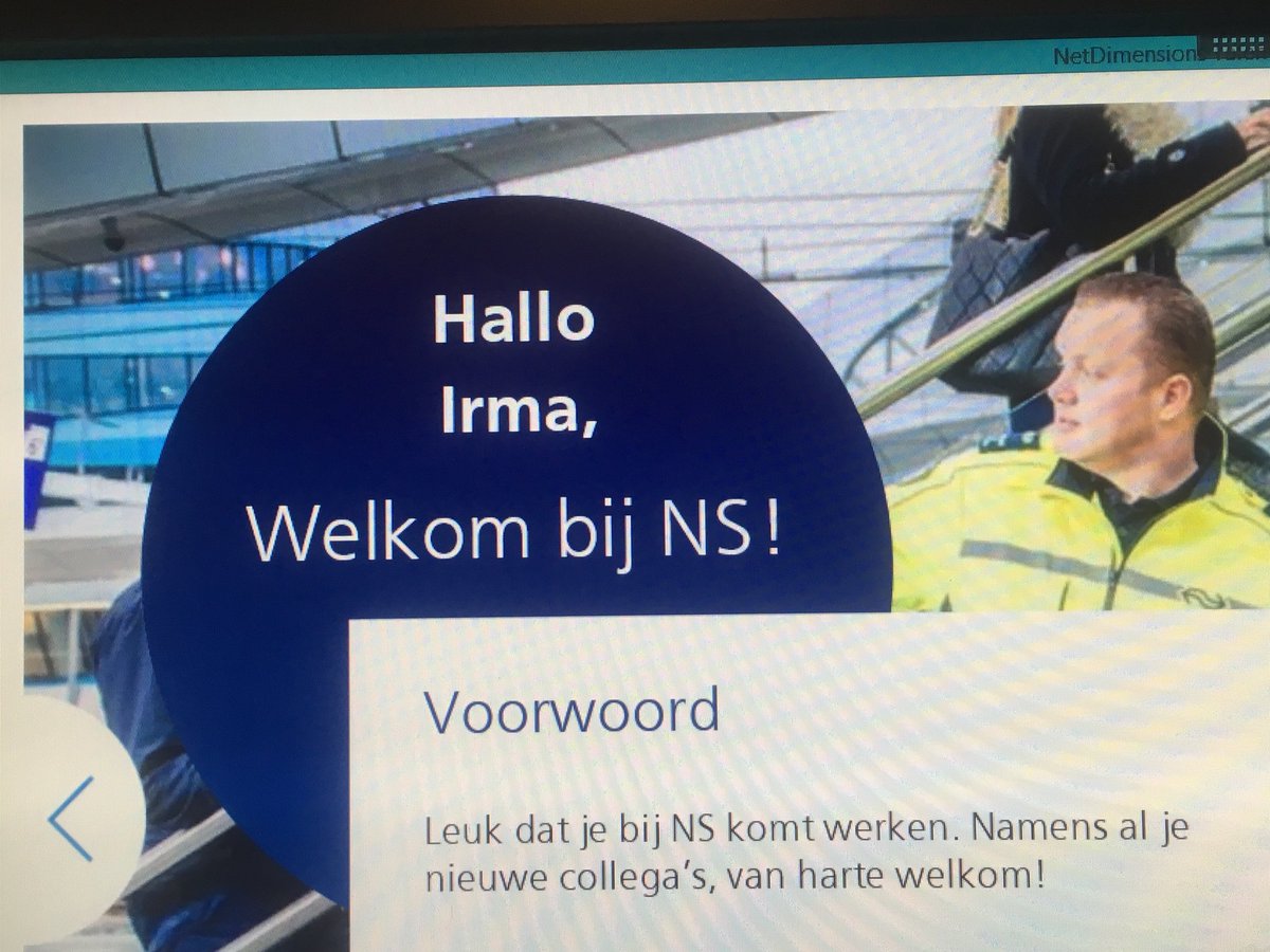 Een warm welkom gehad bij de NS! Komende tijd ga ik aan de slag met een aantal mooie ontwerp- en ontwikkelprojecten in domein Service&amp;Veiligheid. Zin in!