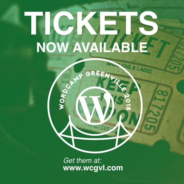 CTWebDev's tweet photo. Want to learn from some of Greenville's brightest marketers, developers, designers and bloggers? Tickets are NOW AVALIABLE! https://t.co/7q17pklupr #wordcampgvl #wordcampgvl18 #wordpress #greenvillesc #wcgvl18 #wordcamp #yeahthatgreenville #wp https://t.co/94Fpz2AdRH
