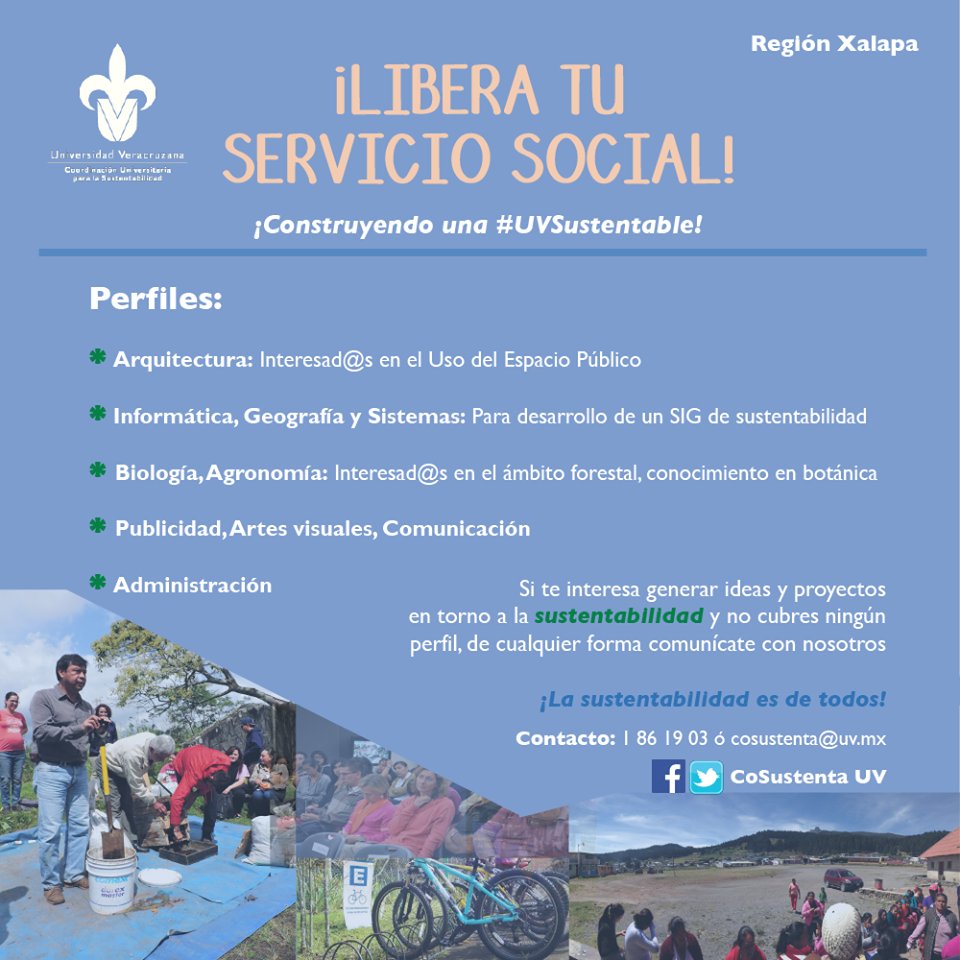 LuzioUV's tweet image. #EstudianteUV
¿En busca de realizar tu servicio social?
Estas opciones te pueden interesar: