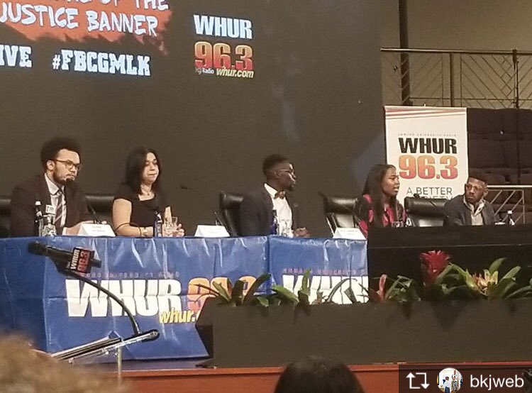 WHURfm's tweet photo. Our incredible panel of #Millennials discussing the power, voice and influence of the generation. This is a compelling conversation. Watch it now on https://t.co/4xIY5lyM7H. #MLKLive #MLK #WHURFM https://t.co/u03VQK8hfb