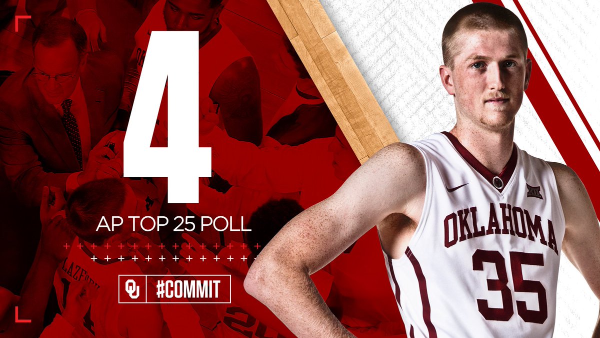 OU_MBBall's tweet photo. #Sooners trending 📈.

Oklahoma cracks the top 5️⃣ for the first time this season. #Commit https://t.co/zjQFYYFl5m