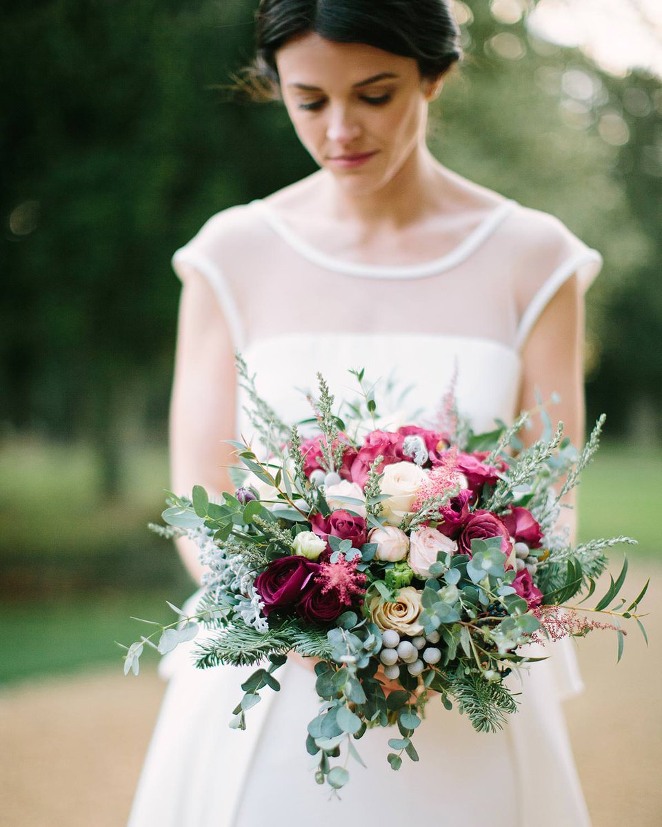 Beautiful bride Kathryn's stunning bouquet from her December wedding at <a href="/AynhoePark/">AYNHOE PARK</a> brilliantly captured by the gorgeous Barker Evans.