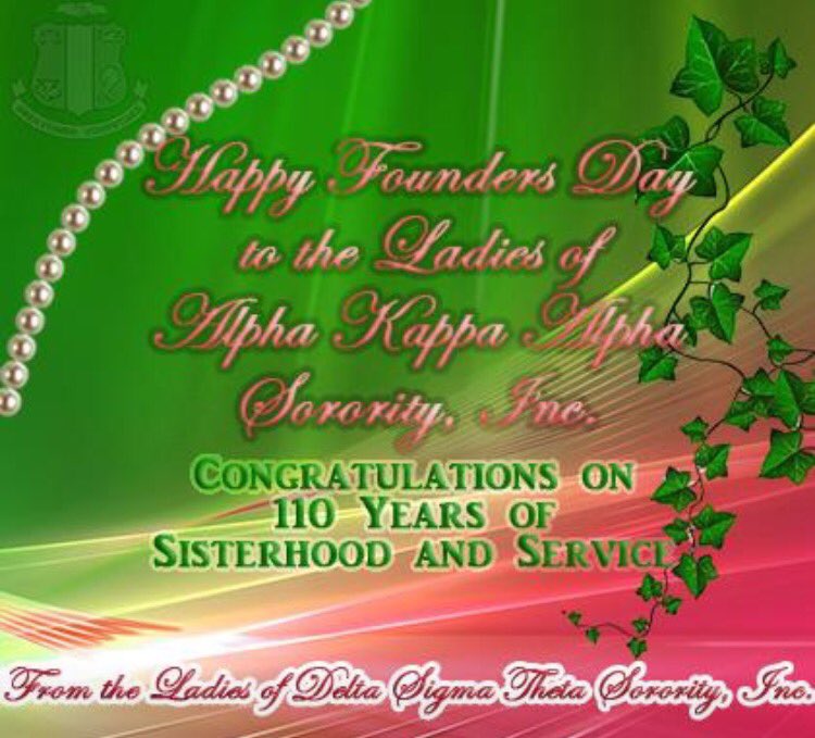 Congratulations to the Ladies of Alpha Kappa Alpha Sorority, Incorporated, on 110 years of service! #AKA110 #AKA1908 💕