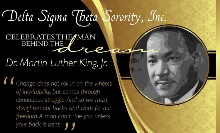 Delta Sigma Theta Sorority, Incorporated expresses gratitude for and will forever remember the tremendous contributions of Dr. Martin Luther King Jr. #DST1913 #MLKDay #JoyInOurSisterhood
#DST105