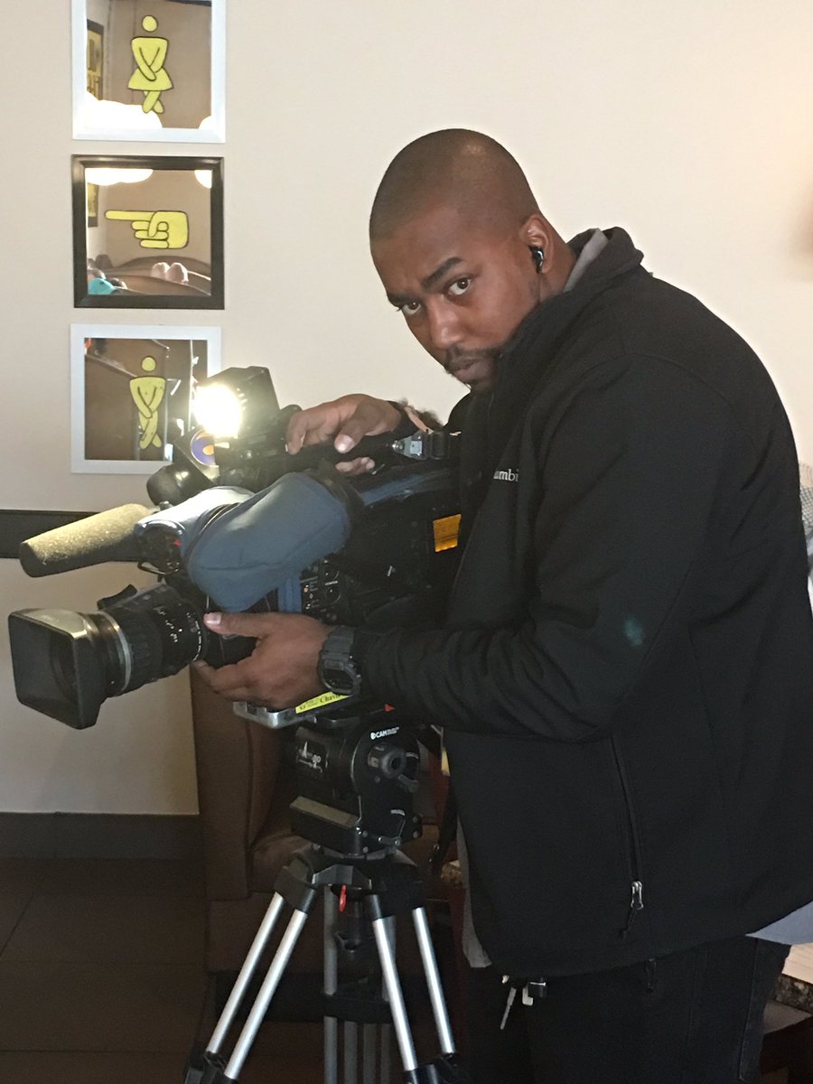 FiveandDine's tweet photo. Can't wait to see the interview with #friendship9 member, Willie McLeod with @MBarberWSOC9 ! Here's the the peeps behind the scenes and #behindthecamera @ChavisWSOC9 https://t.co/G07h5c8Yz1