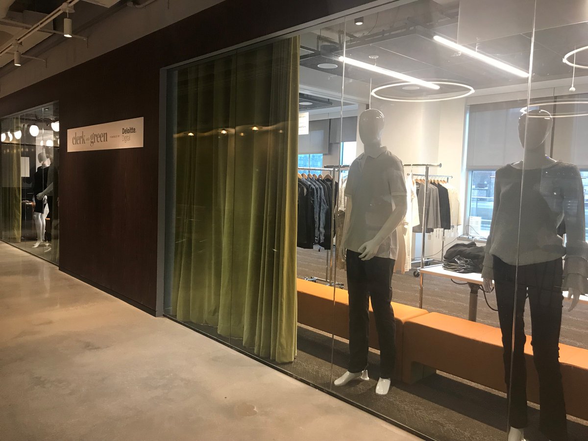 DeloitteDigital's tweet photo. A behind the scenes peek of our "the store of the future" - a connected retail pop-up in our NYC studio for @NRFBigShow #NRF2018 #RetailMe #ClerkandGreen https://t.co/4NYwY4HsqK