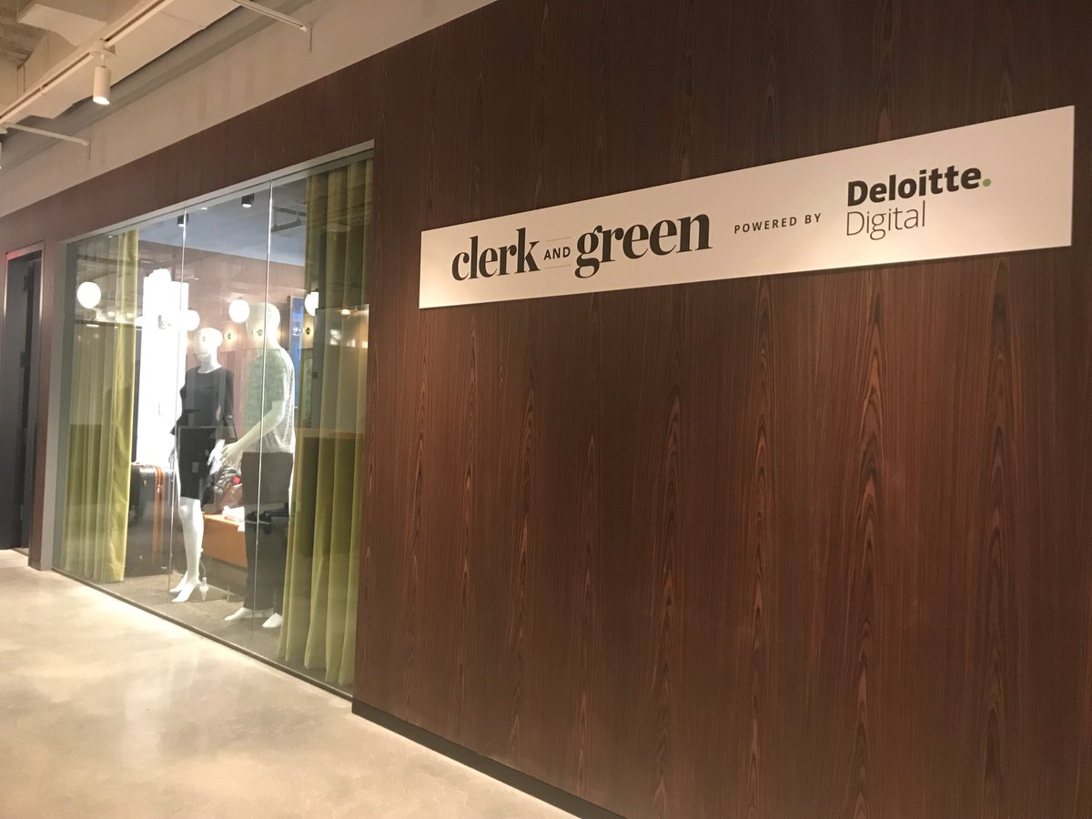 DeloitteDigital's tweet photo. A behind the scenes peek of our "the store of the future" - a connected retail pop-up in our NYC studio for @NRFBigShow #NRF2018 #RetailMe #ClerkandGreen https://t.co/4NYwY4HsqK
